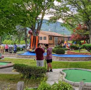 Mini golf course at around the world mini golf in Lake George